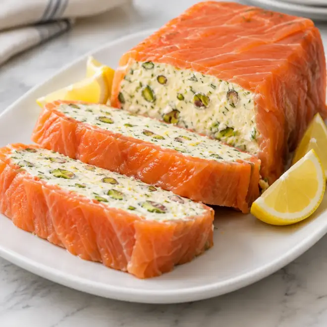 Terrine froide de saumon fumé aux pistaches