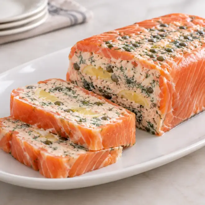 Terrine froide de saumon fumé, crémeuse et nette