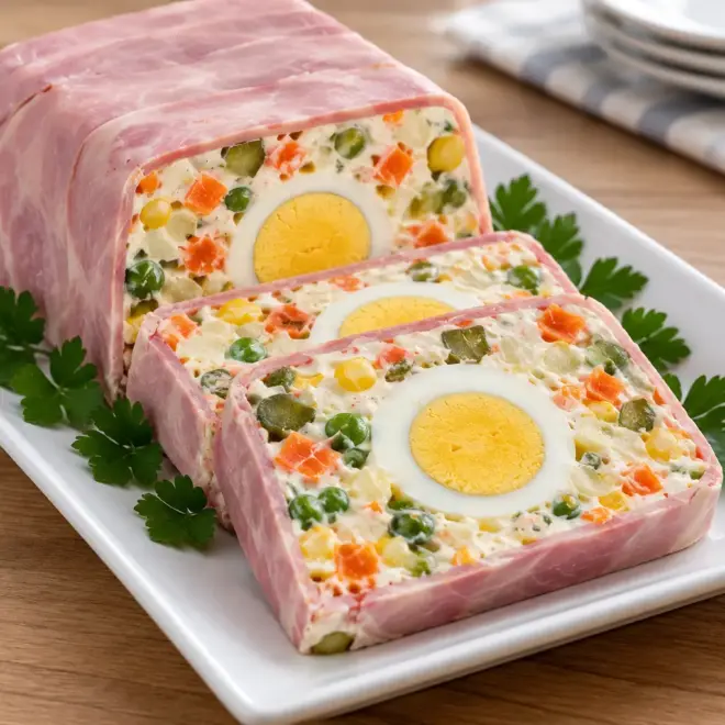 Terrine froide jambon œuf et légumes facile
