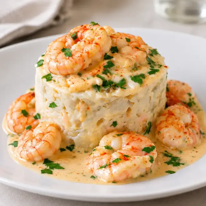 Timbale de crevettes à la crème facile