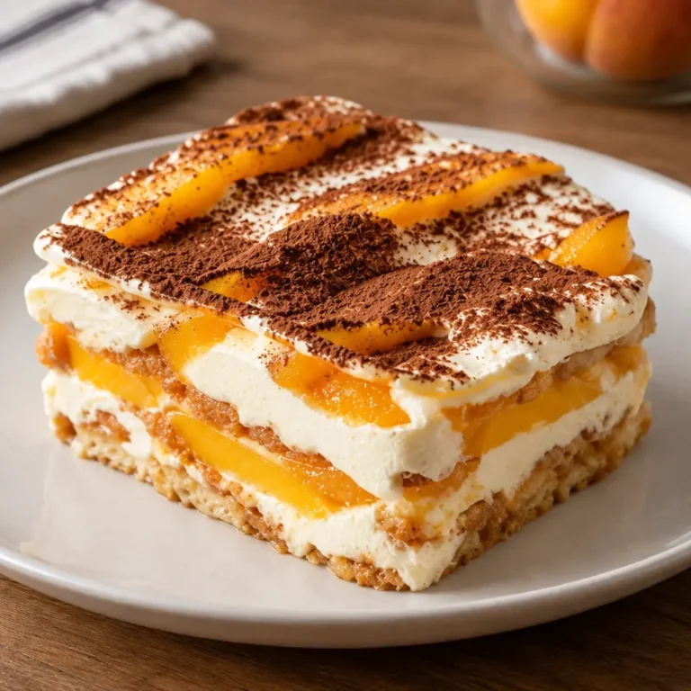 Tiramisu aux pêches facile et crémeux