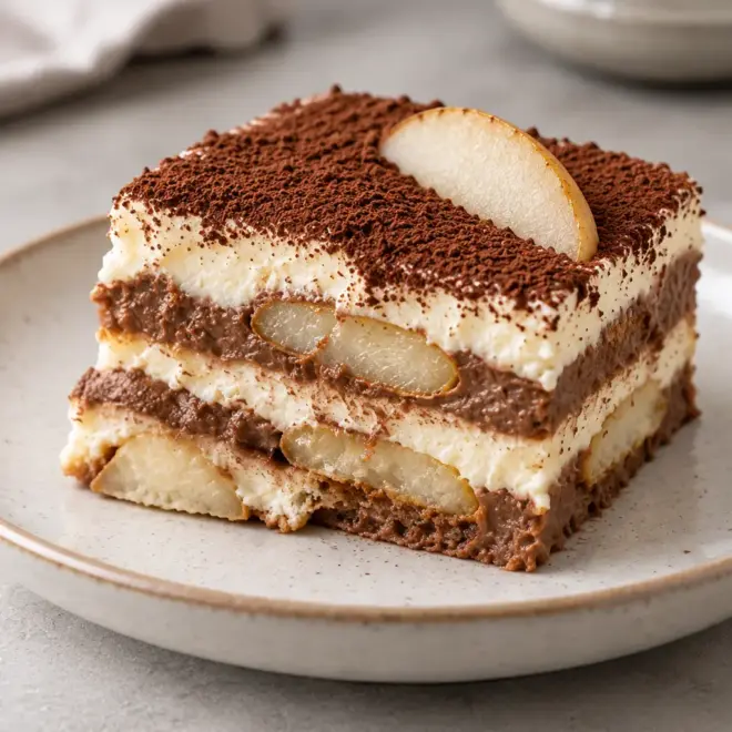 Tiramisu aux poires et au chocolat facile