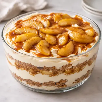 Tiramisu pommes caramel : recette crémeuse