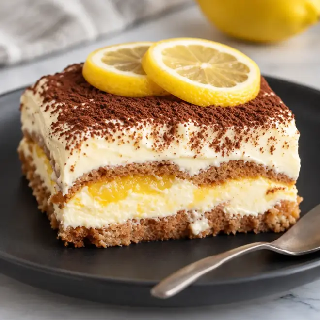Tiramisu citronné aux spéculoos, frais et mousseux