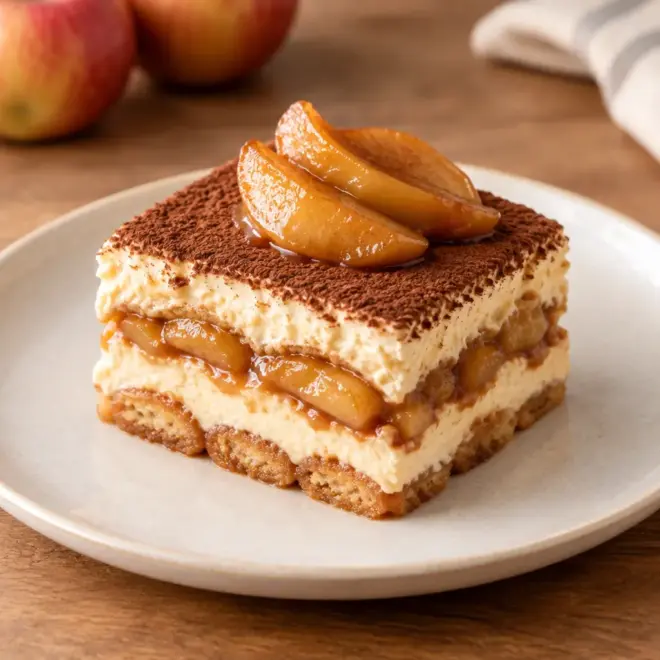 Tiramisu pommes caramel facile et crémeux