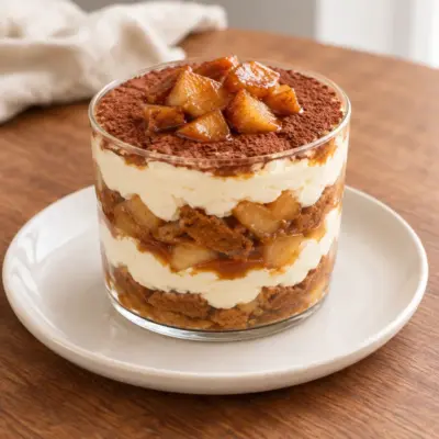 Tiramisu pommes caramel salé facile et fondant