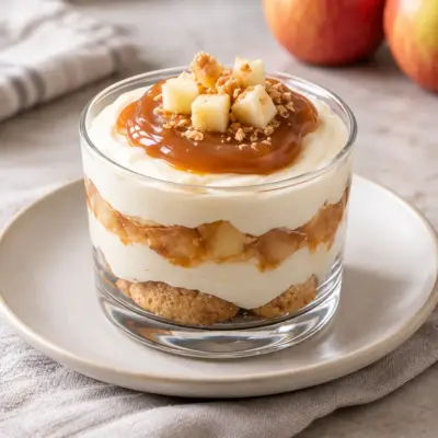 Tiramisu pommes et caramel au beurre salé