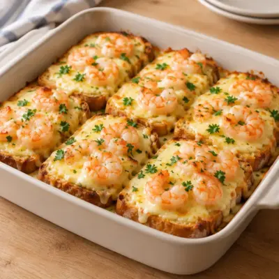Toast gratiné aux crevettes facile et fondant