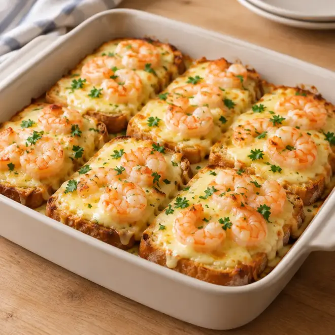 Toast gratiné aux crevettes facile et fondant