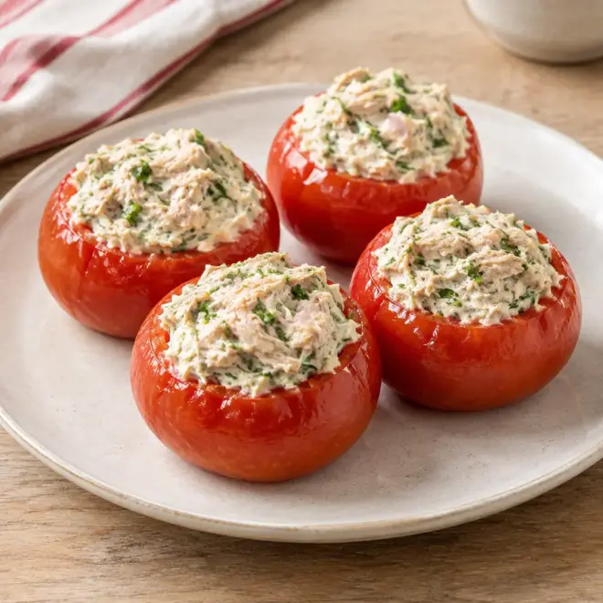 Tomates farcies recette au thon et fromage frais