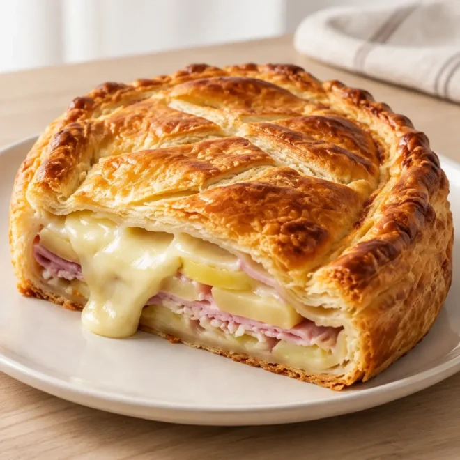 Tourte au jambon recette fondante et dorée
