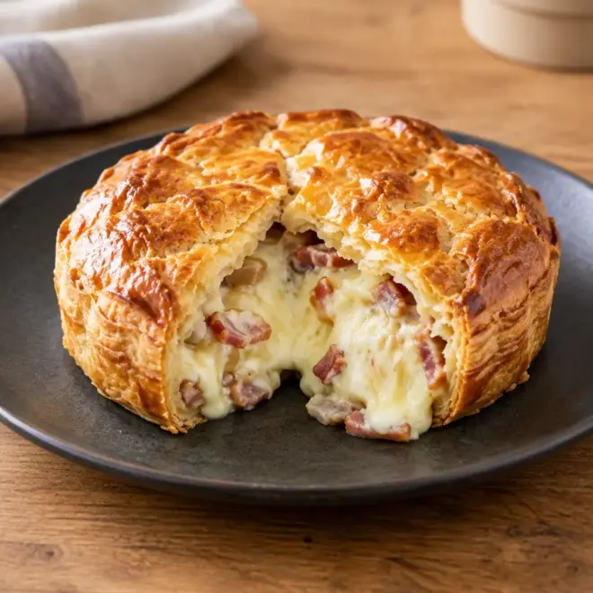 Tourte aux lardons : recette dorée et fondante
