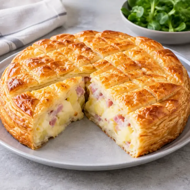 Tourte pommes de terre jambon fromage facile