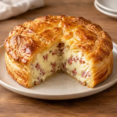 Tourte feuilletée : recette au lard et au fromage