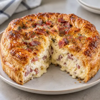 Tourte salée au fromage et au bacon facile