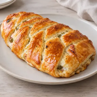 Tresse feuilletée au saumon fumé facile