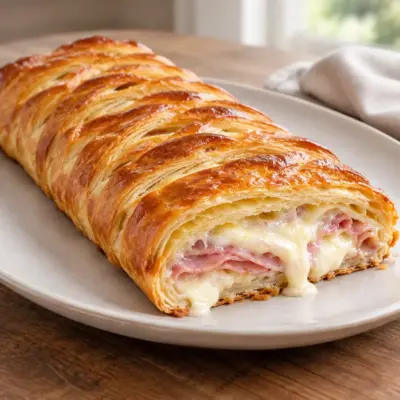 Tresse feuilletée recette facile jambon fromage