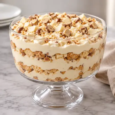 Trifle au chocolat blanc et aux noisettes