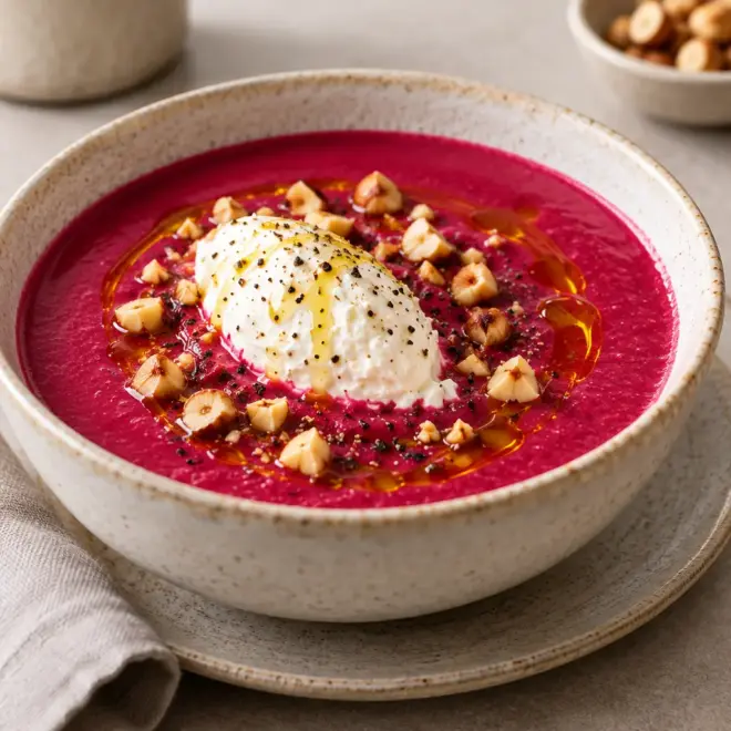 Velouté de betterave, lisse et onctueux