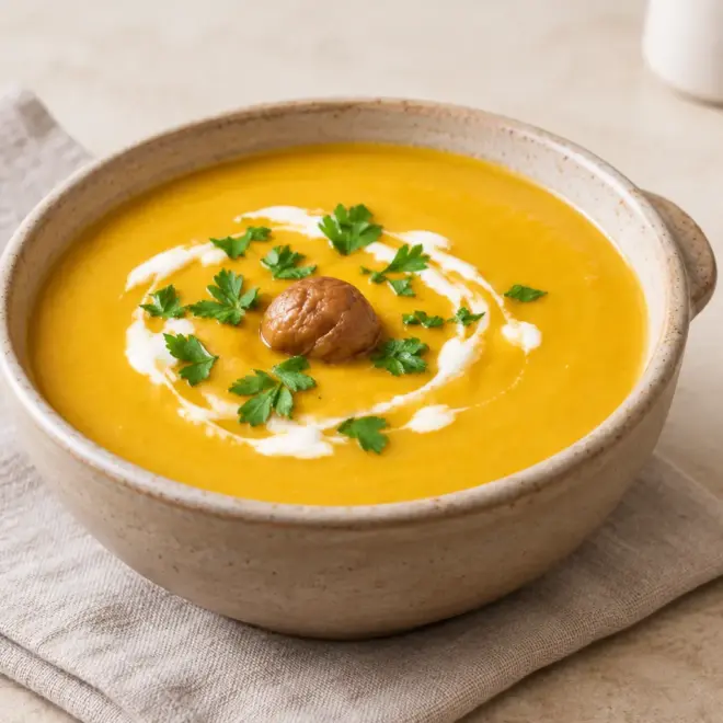 Velouté de potiron aux châtaignes facile