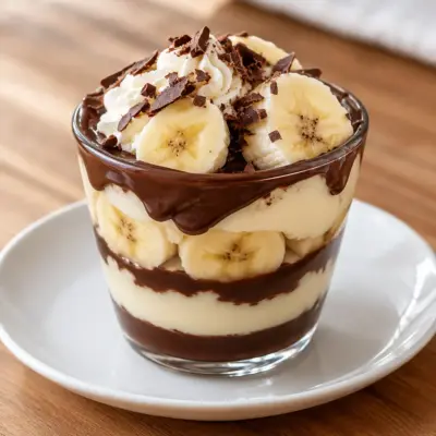 Verrine banane chocolat facile et crémeuse