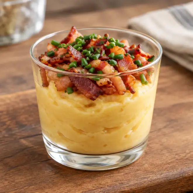 Verrine de purée au bacon, recette facile