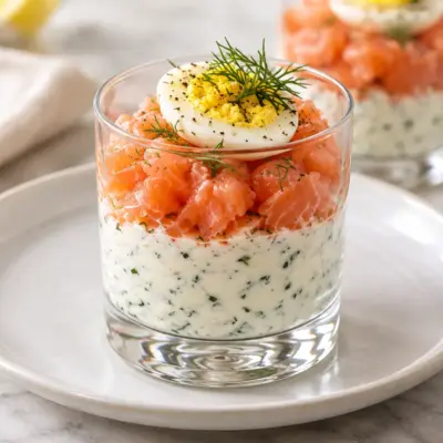 Verrine de saumon fumé facile et crémeuse