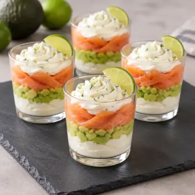 Verrine de saumon fumé à l’avocat facile