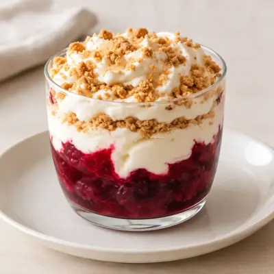 Verrine framboises spéculoos facile et fraîche