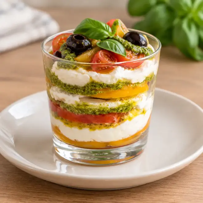 Verrine tomate-burrata, recette fraîche et facile
