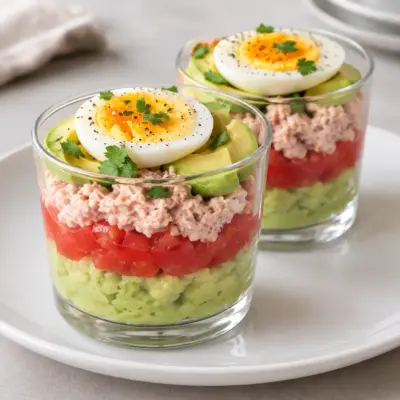 Verrines avocat thon tomate faciles et fraîches