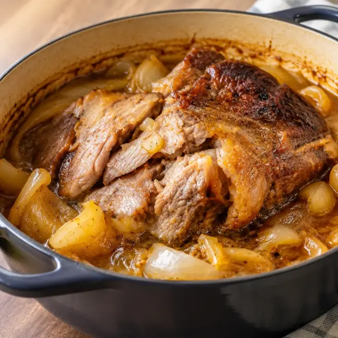 Viande braisée recette aux oignons fondants
