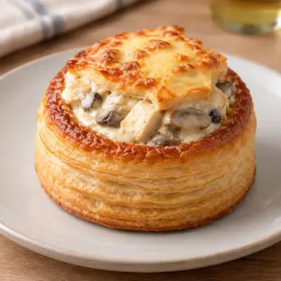Vol-au-vent au poulet : recette crémeuse et gratinée