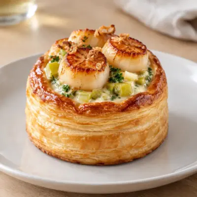 Vol-au-vent aux noix de Saint-Jacques facile