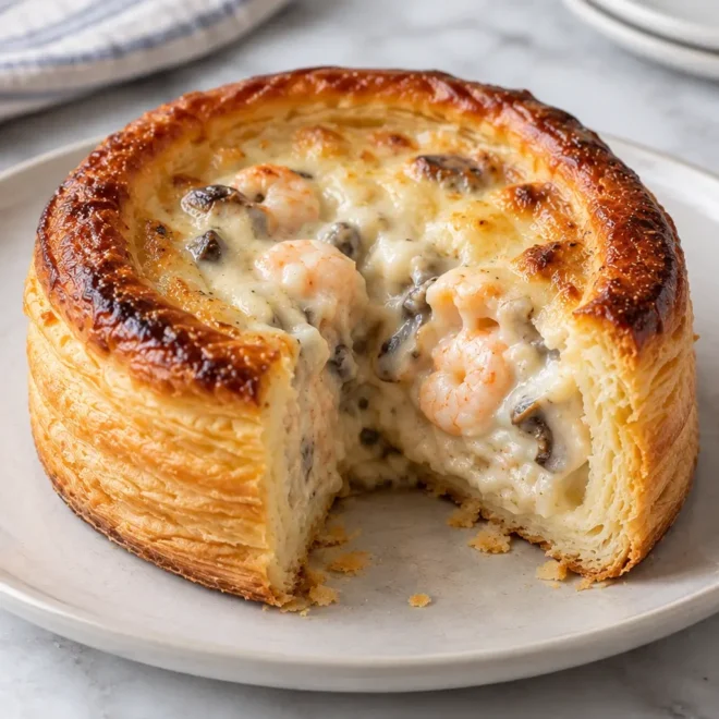 Vol-au-vent crevettes et champignons facile