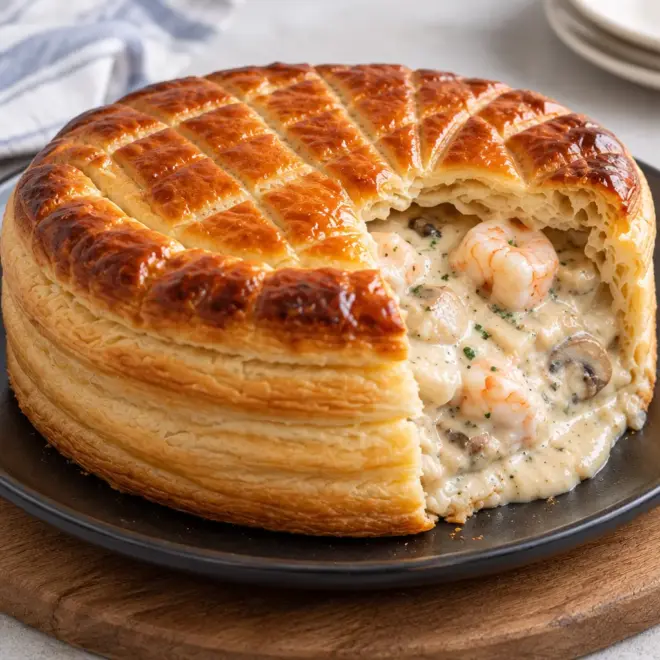 Vol-au-vent fruits de mer crémeux et croustillant