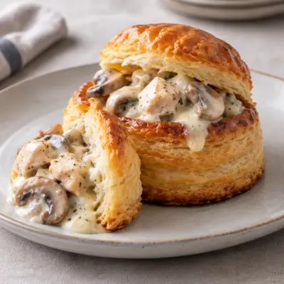 Vol-au-vents au poulet et champignons faciles