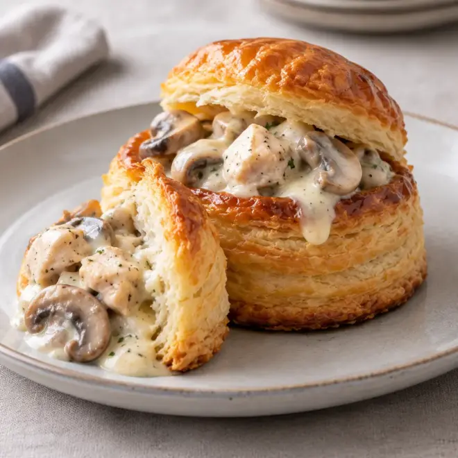 Vol-au-vents au poulet et champignons faciles