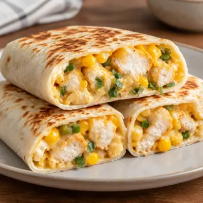 Wrap au poulet recette facile à la poêle