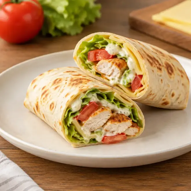 Wrap au poulet facile, prêt en 30 minutes