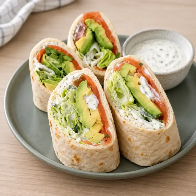 Wrap au saumon et à l’avocat, frais et fondant