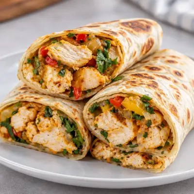 Wraps de poulet à l’ail faciles et grillés