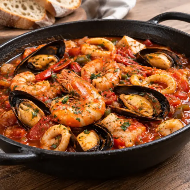 Zarzuela aux fruits de mer facile et parfumée